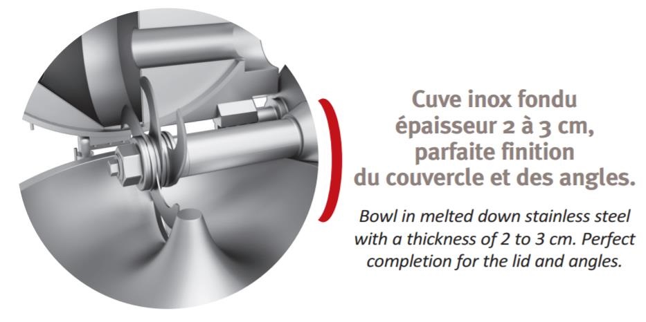 Cutter 80 Litres 2 Vitesses Couteaux 2 Vitesses Cuve DADAUX