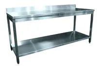 Table inox dmontable adosse avec tagre Largeur 1200mm et Profondeur 700mm BUD-DCTAE127