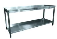 Table inox dmontable centrale avec tagre Largeur 1500mm et Profondeur 700mm